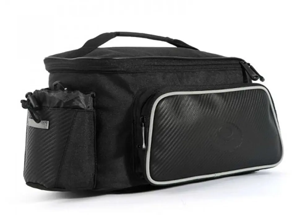 ROSWHEEL 10L Cycling Bike Carbon Fiber Leather Bicycle Rear Rack Seat Pannier Bag Pouch