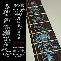 Fretboard Markers Inlay Sticker Decals for Guitar - Oriental Flowers-Mix