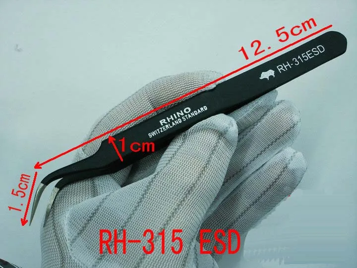 

Japanese RHINO Brand RH-315 ESD Tweezers Anti-static High-precision Super Hard For Repairing Watch or Mobile