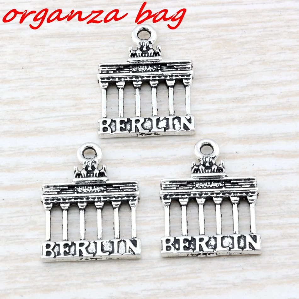 10 sztuk Alloy Brandenburg Gate Berlin Landmark Trip Charm zawieszki na komponenty do wyrobu biżuterii 18*23.5mm A-106