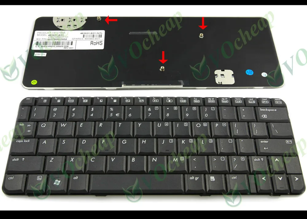 New Laptop Keyboard FOR HP Compaq 2230s, Presario CQ20 CQ20-100 CQ20-200 CQ20-300 Black US Version - 493960-001