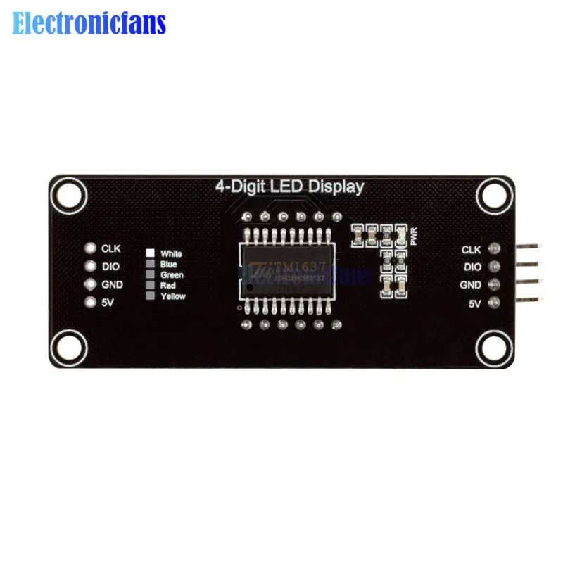 0.56 inch 4/6-Digit 7 Segments Digital Tube Clock Module Double Dots Blue Yellow White Green Red LED Display TM1637 For Arduino