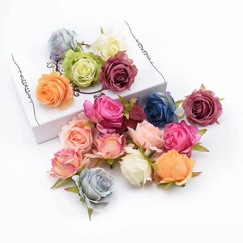 5/10 PCS Artificial Flower Silk Rose For Christmas Home garden Garlands Wall Party Wedding bridal bouquet Diy gift box Hot sales