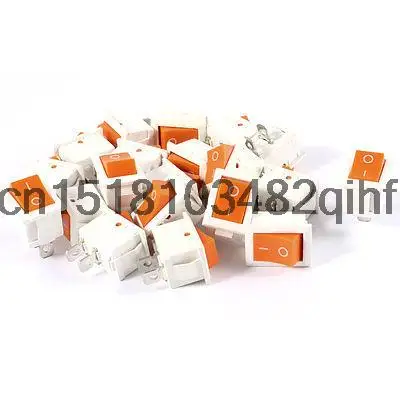 20 Pcs AC 250V/6A 125V/10A ON/OFF 2-Position SPST 2 Pin Snap In Rocker Switch