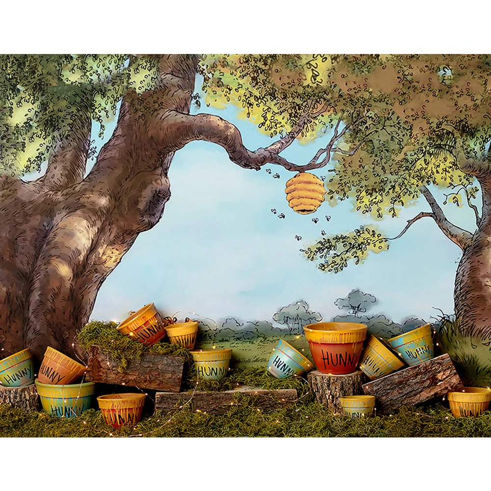 Oil Painting Autumn Scenic Photography Backdrops Printed Old Trees Pots Hunny Newborn Baby Kids Photo Background for Studio