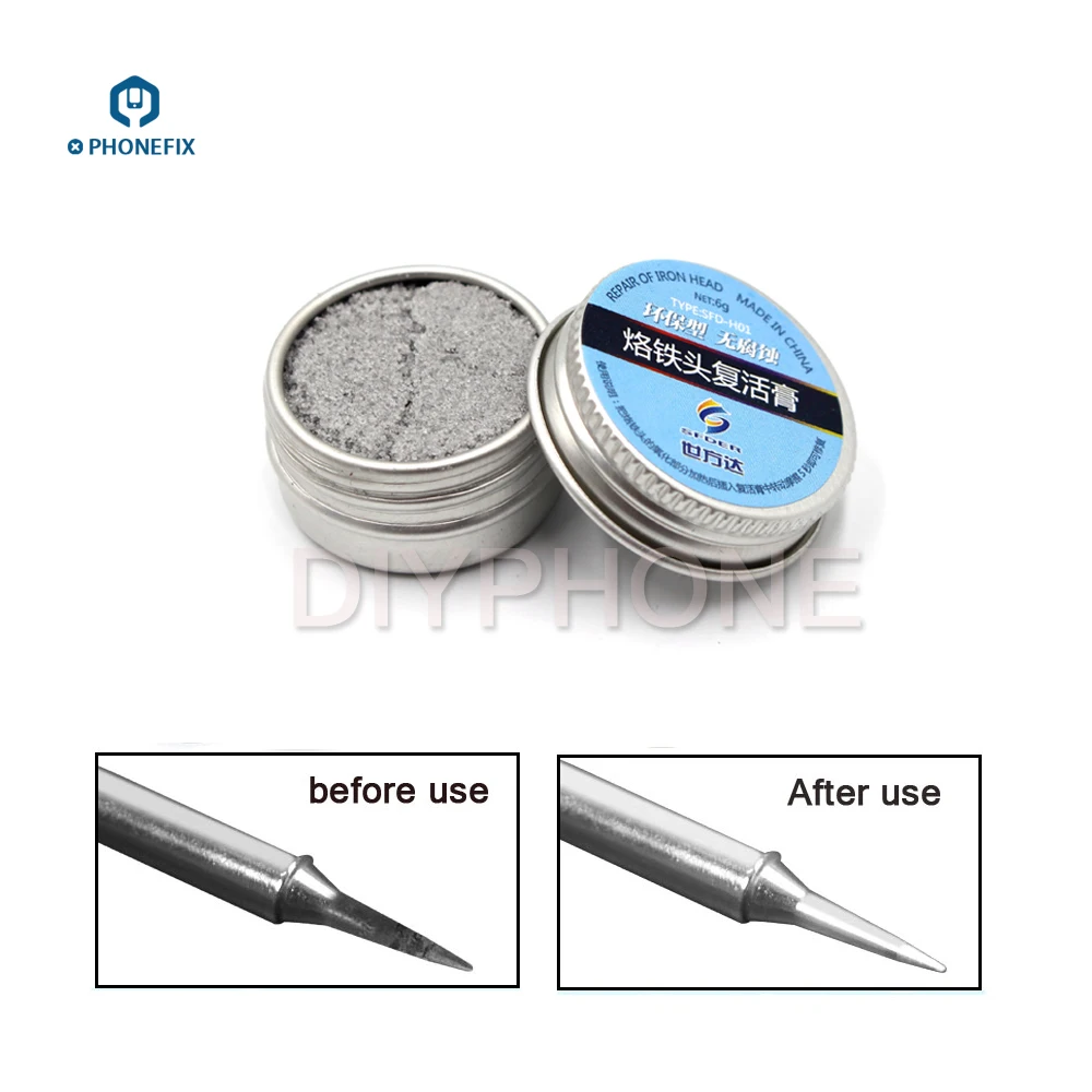 PHONEFIX Soldering iron Head Resurrection Refresher Clean Paste for Oxide Solder Iron Tip Resurrection Soldering Repair Tools