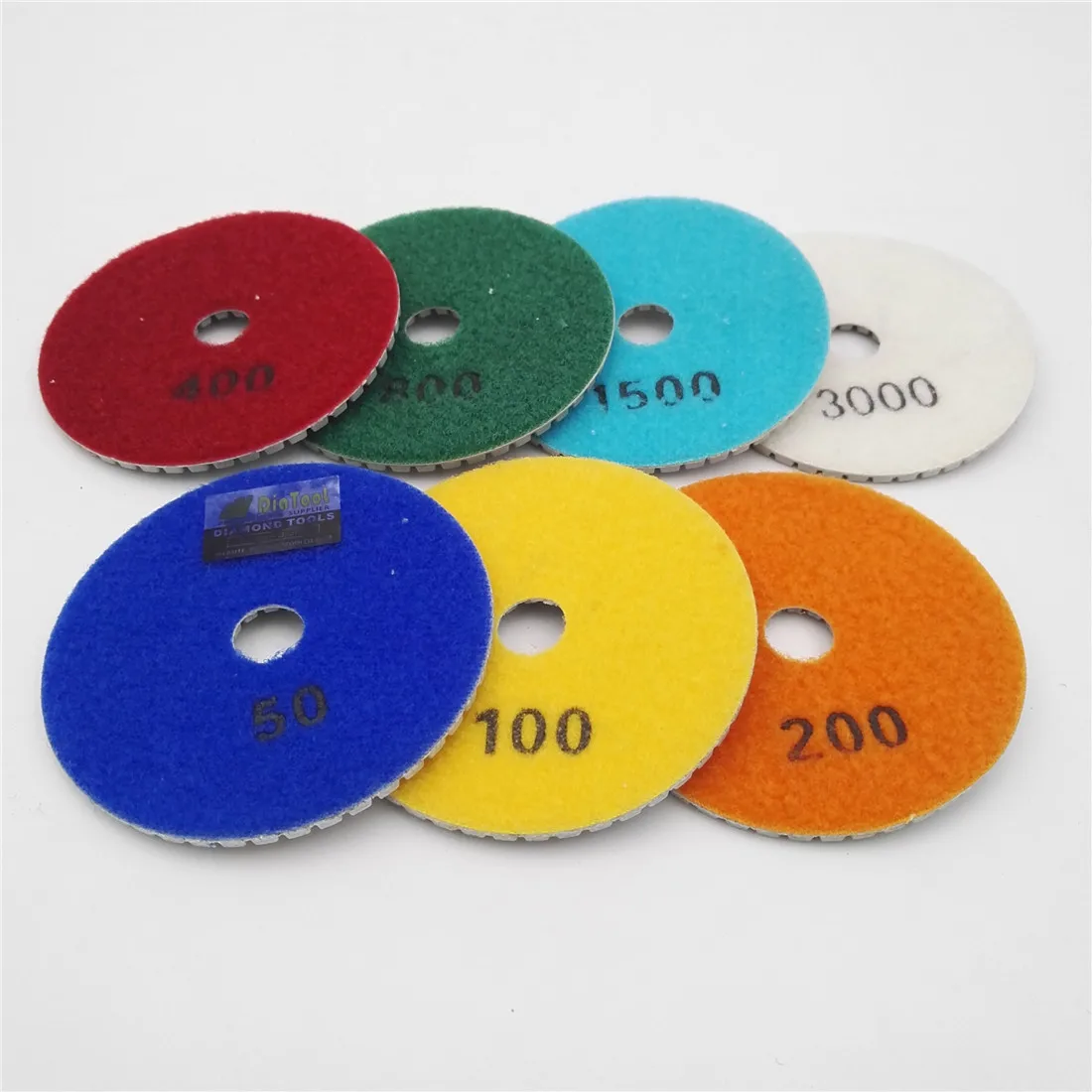 DIATOOL 7pcs/set Diameter 100mm White Resin Bond Sanding Discs 4