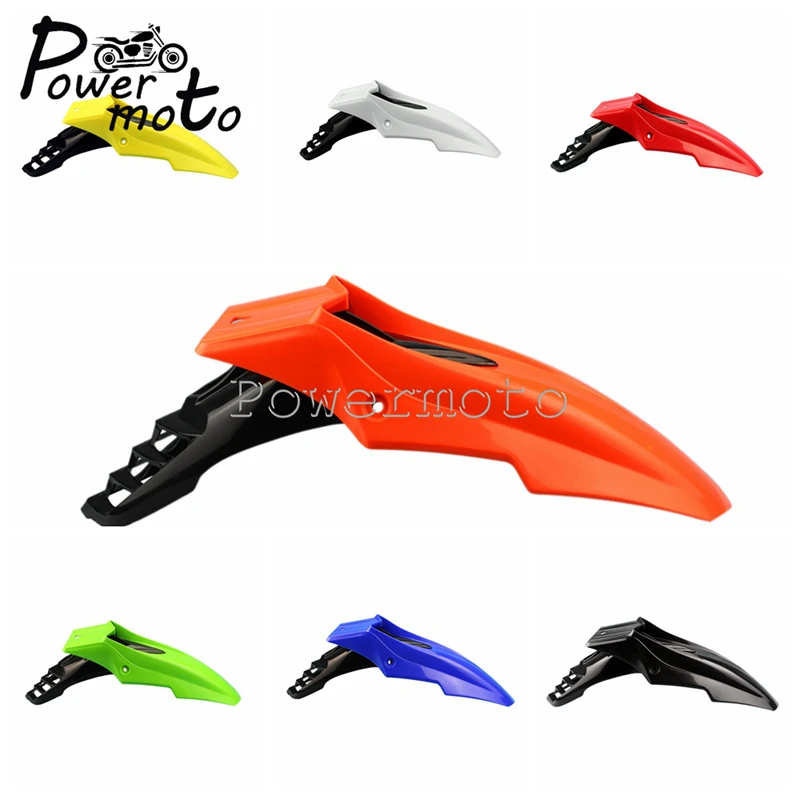 For DRZ KX YZ WR XR CRF RMZ DR RM Motorcycle ABS Plastic Black Front Fender Motocross Mudguard Cover Enduro Supermoto Universal