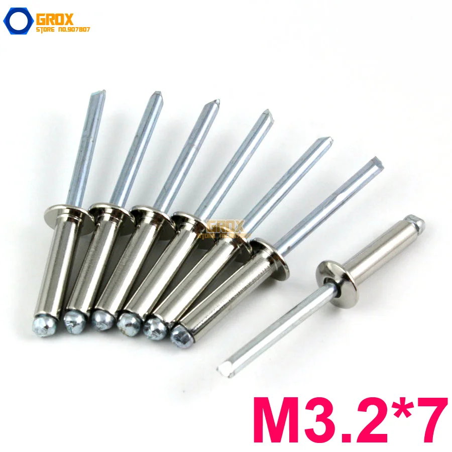 

100 Pieces M3.2*7 304 Stainless Steel Blind Rivet Pop Rivet Open End