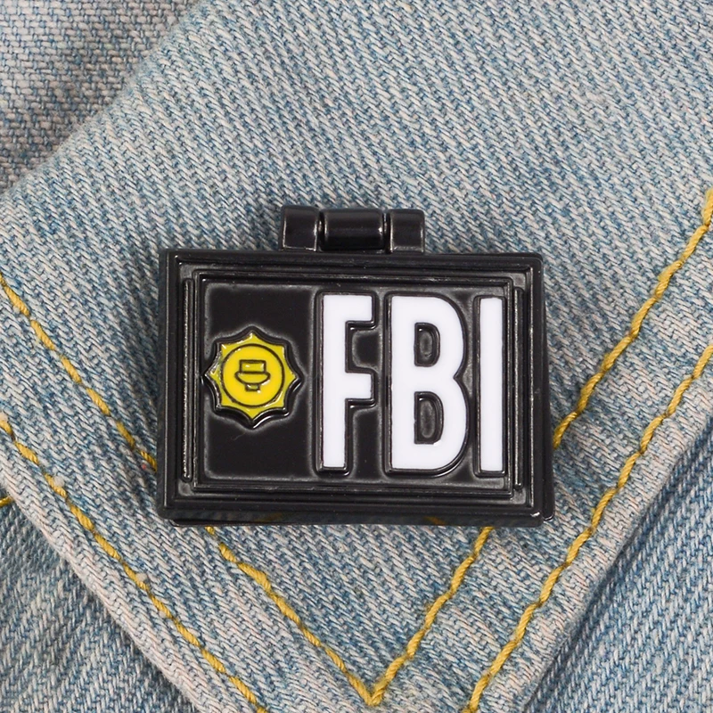 FBI Pins Special Agent Brooches Flip Cover Metal Badges Denim Jackets Bags Hats Backpack Accessories Movie jewelry