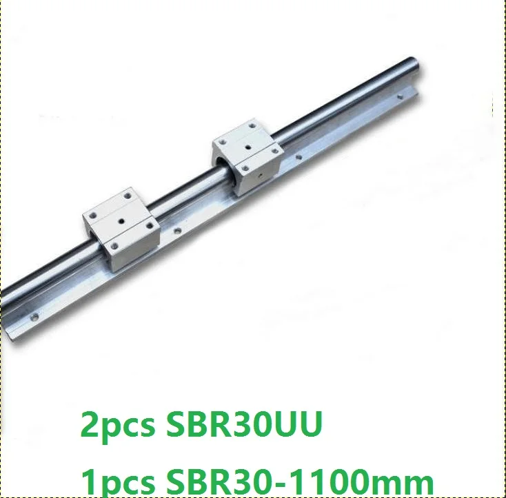 

1 шт. SBR30 -L 1100 мм опорная направляющая линейная направляющая + 2 шт. SBR30UU линейные подшипники для деталей ЧПУ