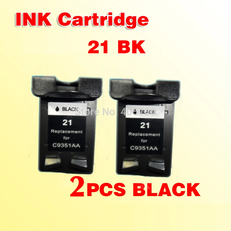 2pcs ink cartridges compatible for hp21 21xl C9351A Deskjet D1360/D1460/D2360/D2460