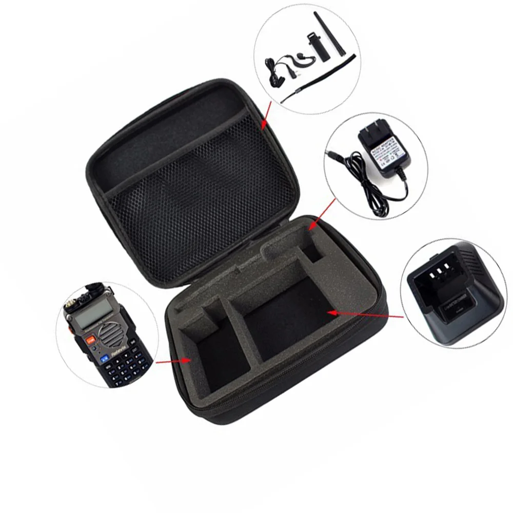 Handbag Storage Box/Bag Two Way Radio Hand Carring Case Bag For BAOFENG UV-5R UV-5RA UV-5RE Plus TYT Walkie Talkie/Interphone