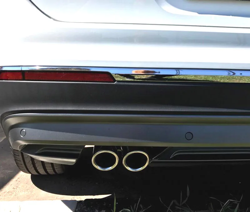 2pc końcówki tłumika wydechowego tylna rura wylotowa końcówka rury wydechowej wykończenie obudowa ze stali nierdzewnej dla VW Tiguan 2 2016 2017 2018