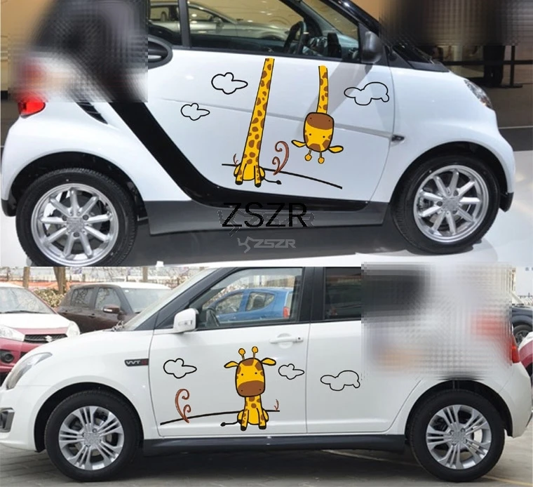 

Universal Auto Decorated Accessories High Quality Customized Cartoon Cute Giraffes & Clound Car Stickers For Smart Z2CA293