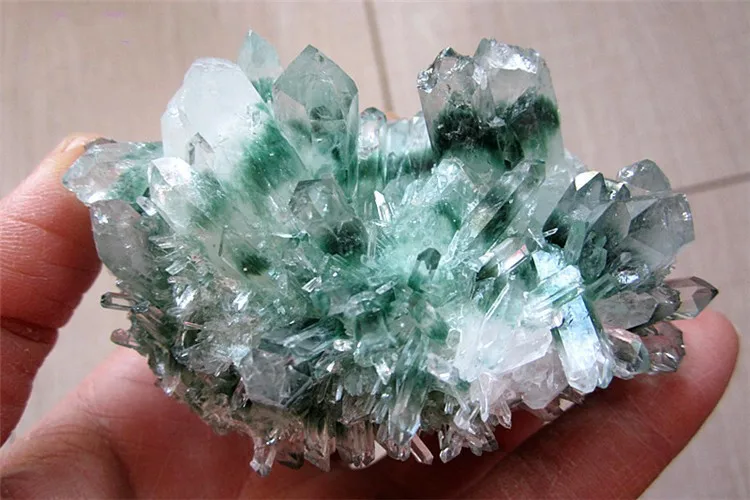 200-300g green ghost cluster crystal Stone clear Quartz Crystal cluster natural specter quartz cluster specimen healing