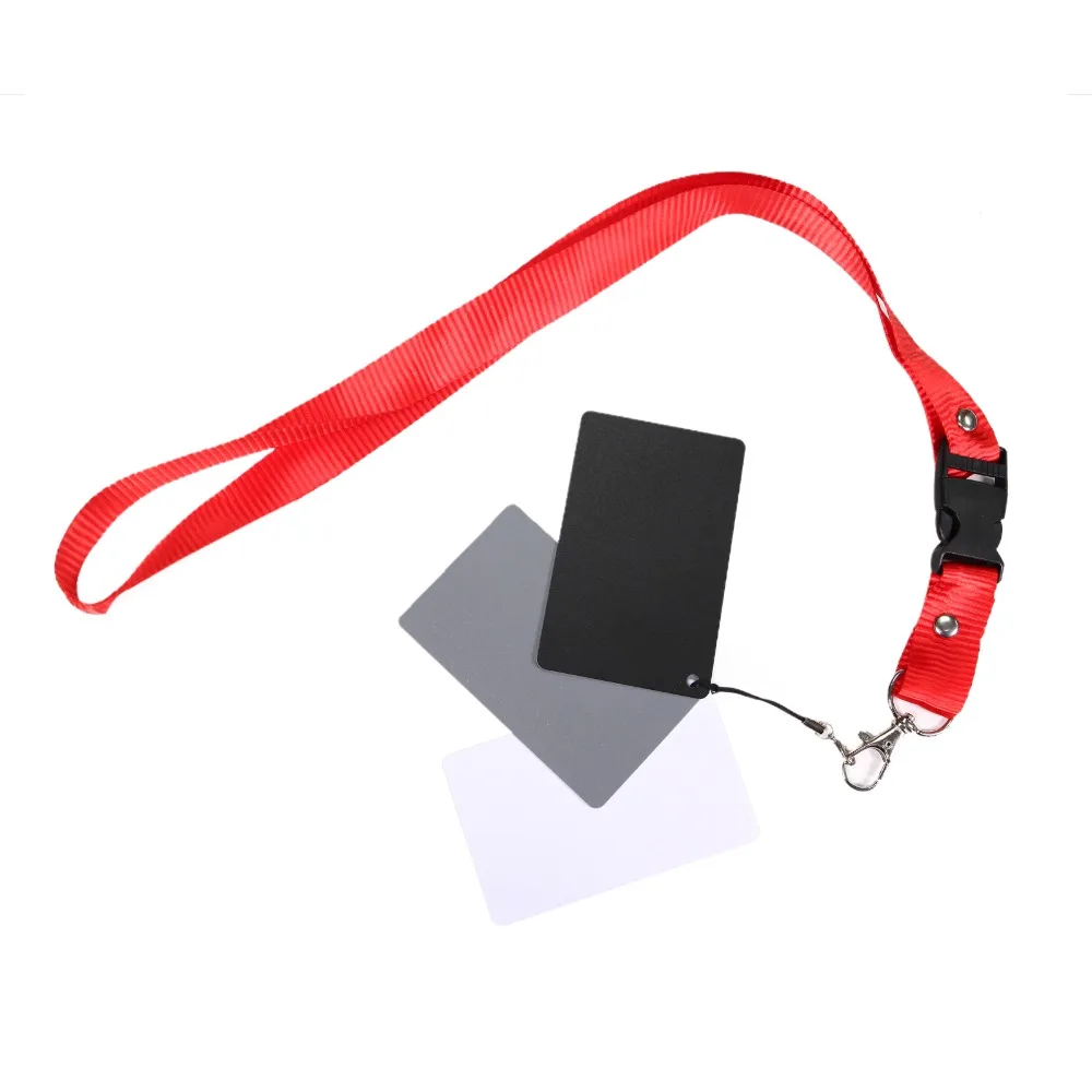 18% Grey Cards White Balance Card Set for Digital Photography with Neck Strap Color Correction Tool