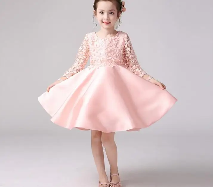 2017 Kids Wedding Dresses For Girls Vest Lace Birthday Party Princess Christmas Costume Children Toddler Elegant Vestido Infanty