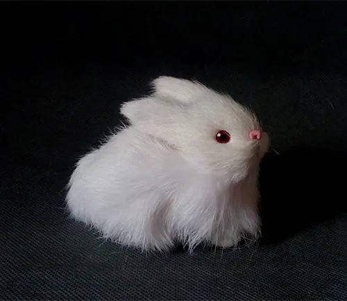 

Маленькая милая модель кролика из полиэтилена и меха, подарок, около 11 см x 7 см x 7 см