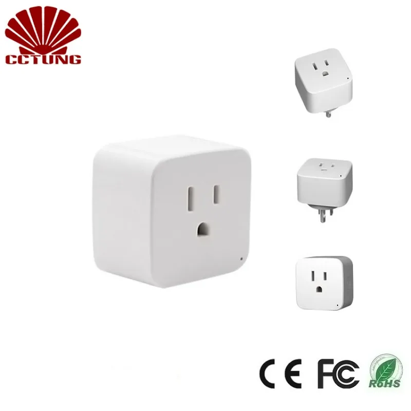 US Standard Grounding Home Automation Remote Control Socket WiFi Smart Plug Support Amazon Alexa Voice Control Womo Smart APP