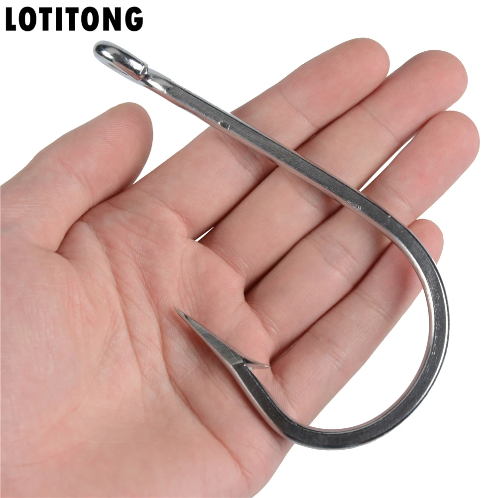 

LOTITONG Stainless Steel Big Game Fishing Hooks Fish Tuna Bait Fishhooks Large hook 8/0 9/0 13/0 Ocean Boat Large Shark hook