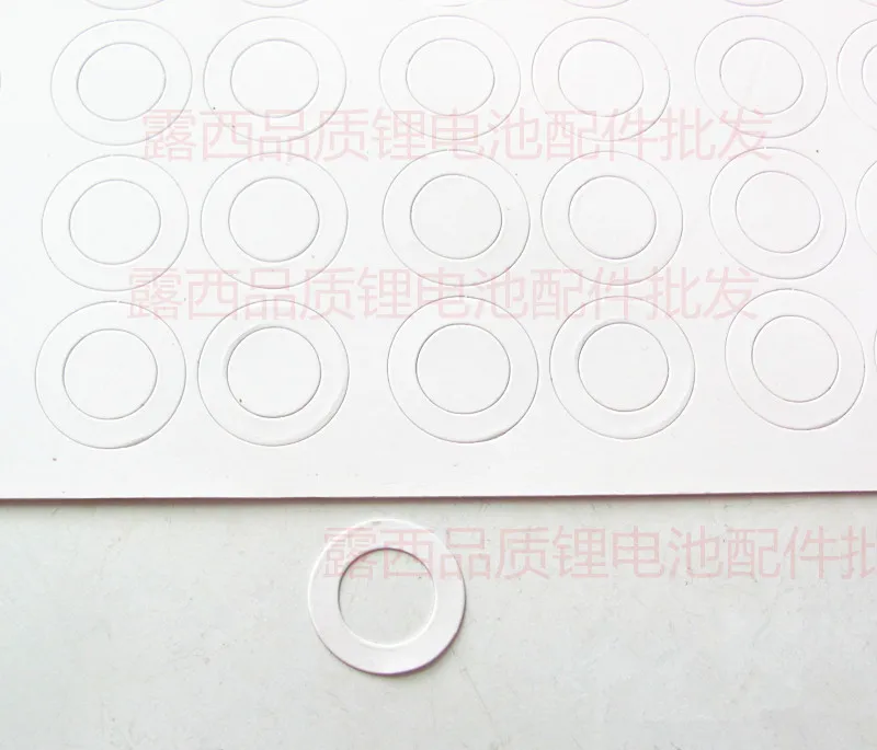 100pcs/lot 18650 general battery high temperature insulation gasket 18650 hollow flat surface insulation pad 17*10.5*0.3