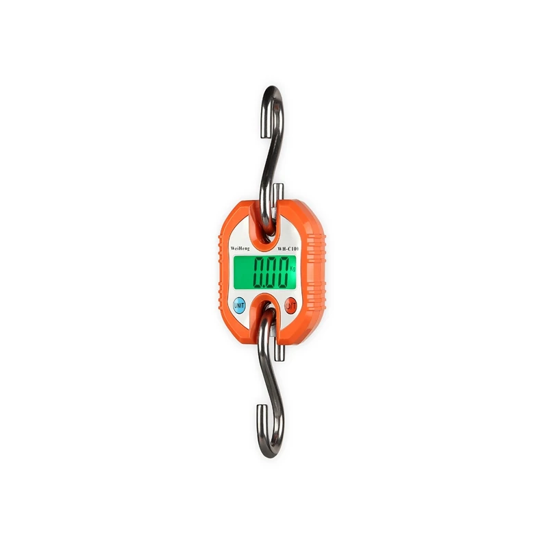 150kg Digital Crane Scale 150KG 50g Portable Stainless Steel Hook Hanging Scales Loop Fish Heavy Weighing Balance Green Backlit