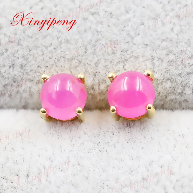 

Xinyipeng18K yellow gold inlaid natural ruby earring style beautiful women model