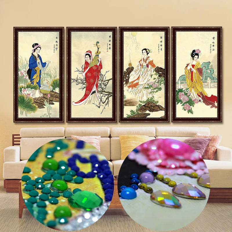 Diamond Painting Special Shaped Diamond Embroidery diy,5d Diamond Mosaic Pattern Broderie Diamant Chinese 4 Beauty Girl Portrait