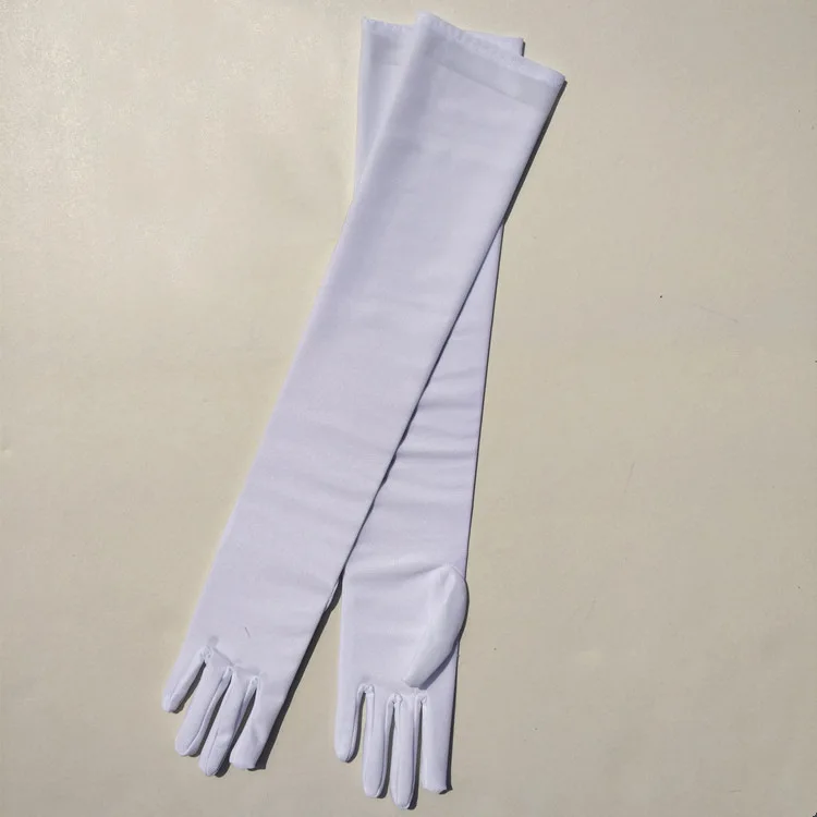 White Black Long Gloves Halloween Cosplay Costumes Accessory Polyester 52CM Demon Ghost Death Devil Cos Handwear Unisex Gloves