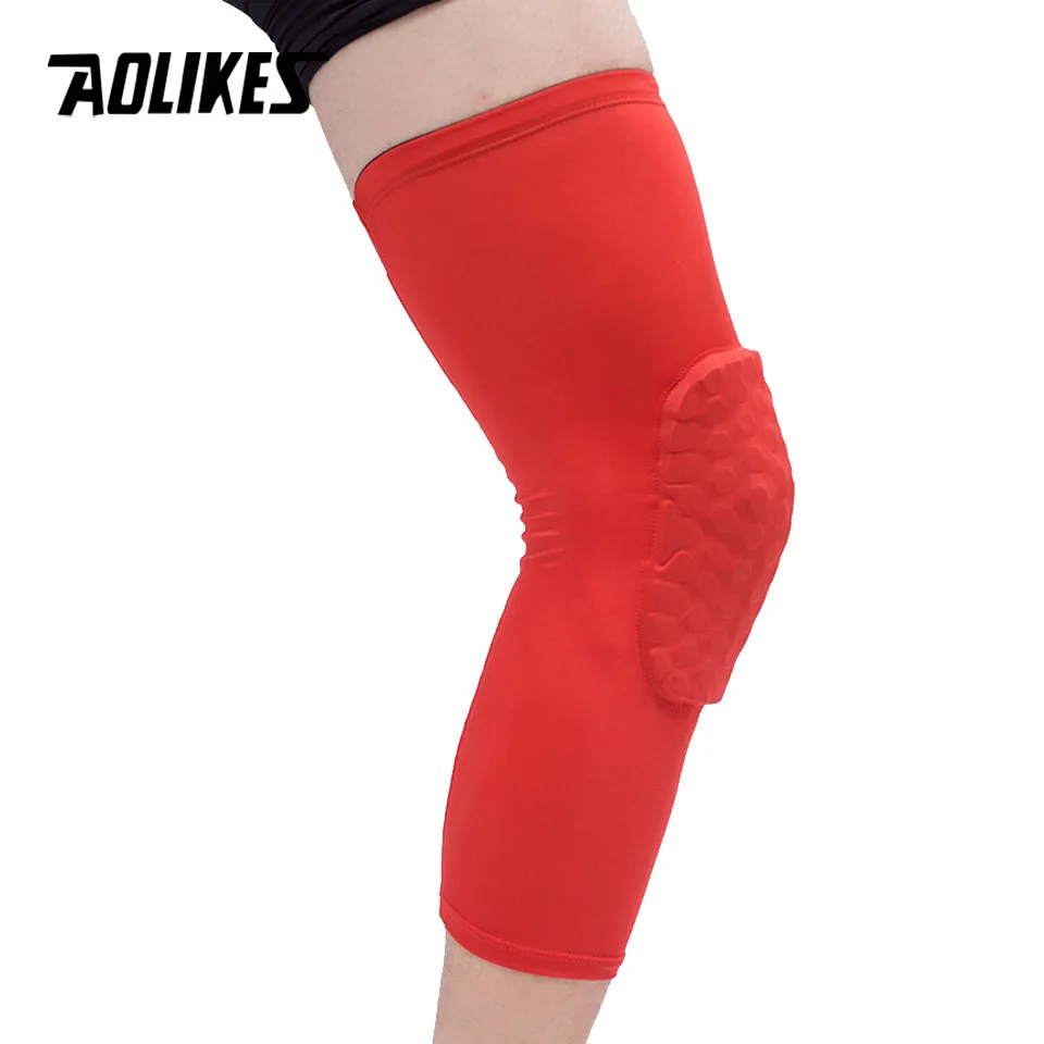 AOLIKES 1 sztuk ochraniacze na kolana do koszykówki rękaw Honeycomb Brace elastyczny Kneepad ochronny sprzęt Patella Foam wsparcie siatkówka wsparcie