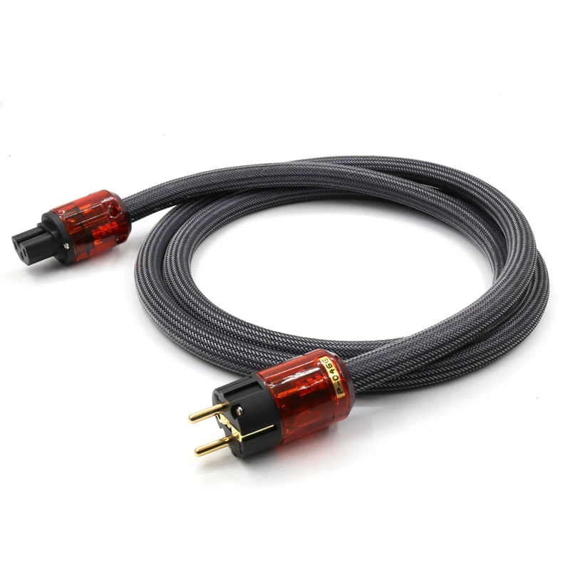 Hifi 5N OFC Pure Copper Solid Core EU version power cablewith P-04E/C-046 EU version connector plug