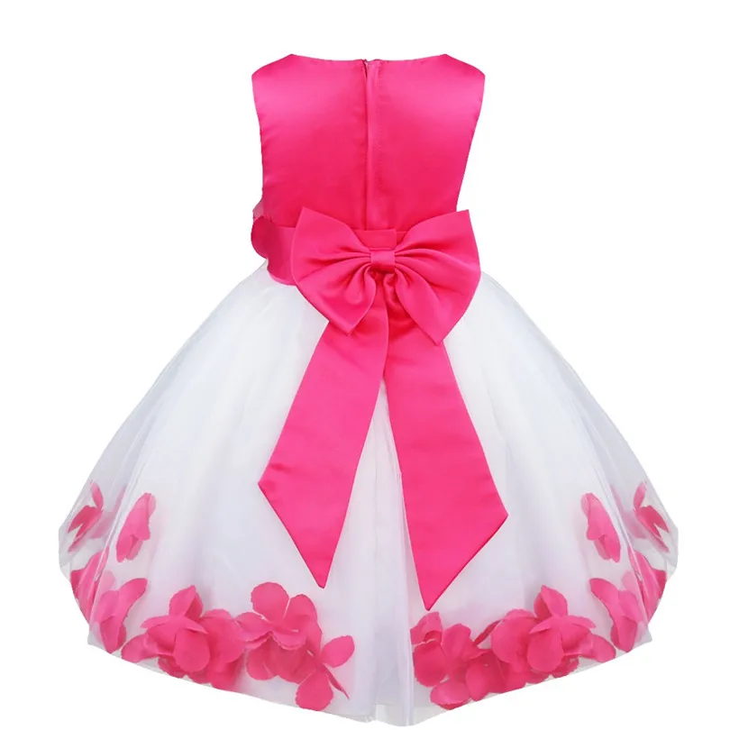 TiaoBug-Vestido Infantil de flores para niña, traje elegante de pétalos, Formal, para desfile, boda y fiesta