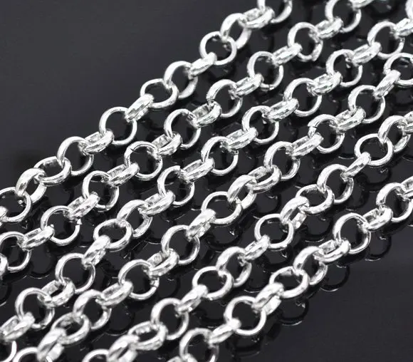 

Free shipping!!!!25M/Silver Plated Link Chain for Clip On Charm 8mm