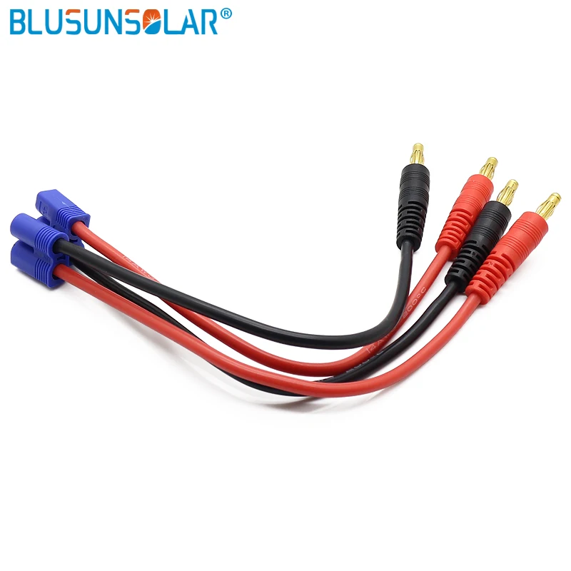 

5Sets EC3 to 4mm Banana Connector Bullet Plug with 14 AWG Silicone Cable 150MM for DIY Lipo Battery RC Power Supply