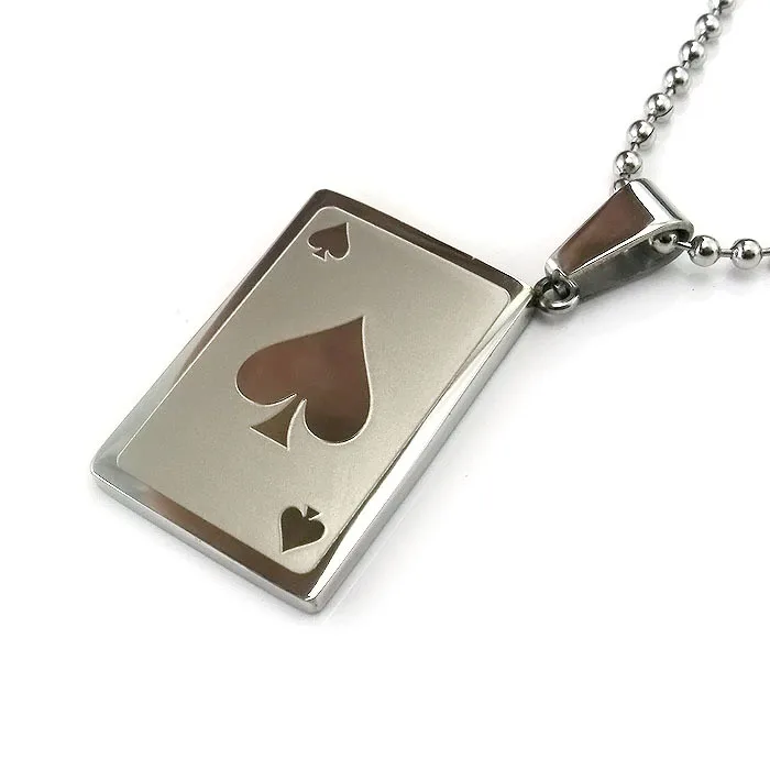

Unique style Fashion etching poker pendant 316L stainless steel jewelry Jesus pendant necklace for gift