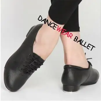 New 2017 High Quality Oxford Lace Up Black Adult Cow Leather Tap Dance Shoes / Women Kids Children Mens Tap Shoes