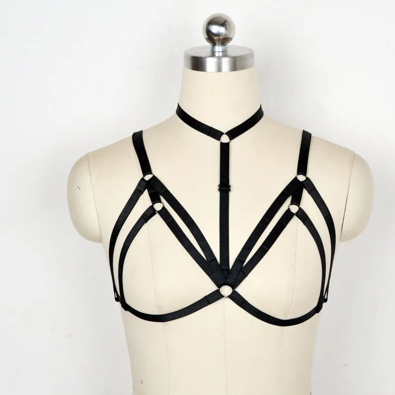 Sexy fashion lingerie harness cage bra 90\'s cupless lingerie women Body harness belt harness belt O0091