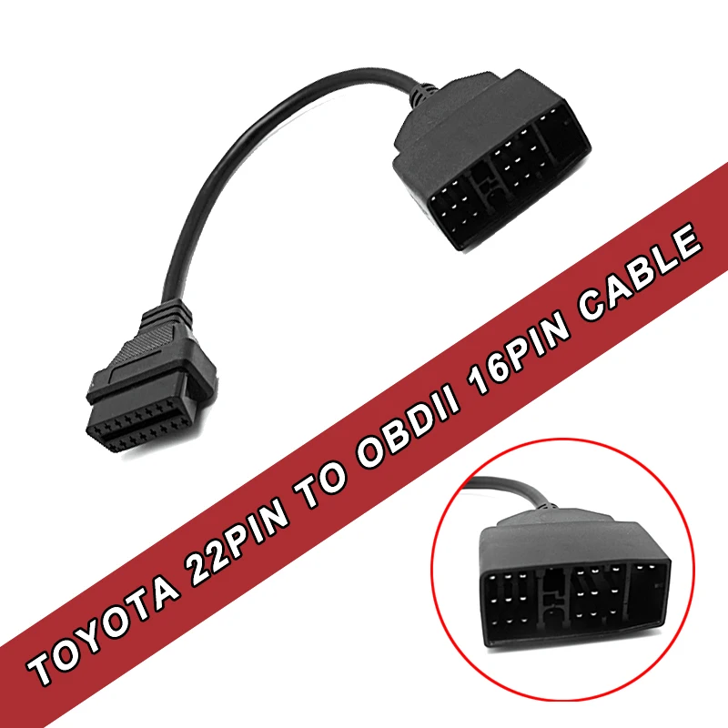 

22 Pin To 16 Pin Female OBD 2 Cable Connector Adapter Cable for Toyota Car Diagnostic Tool