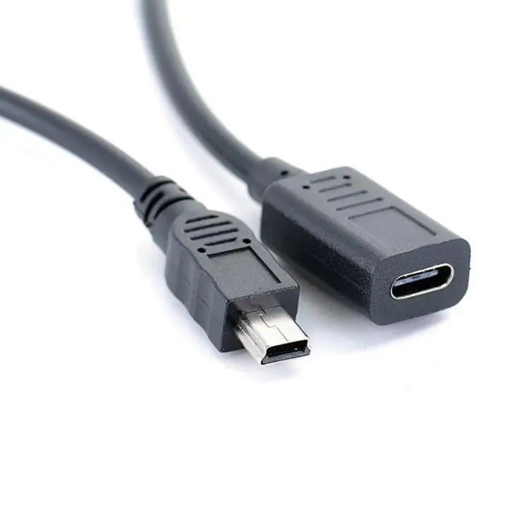 25CM USB Type-c to Mini USB Cable 2.0 5pin Mini-B Male to USB 3.1 USB-C female Converter Adapter Data Charging Cable