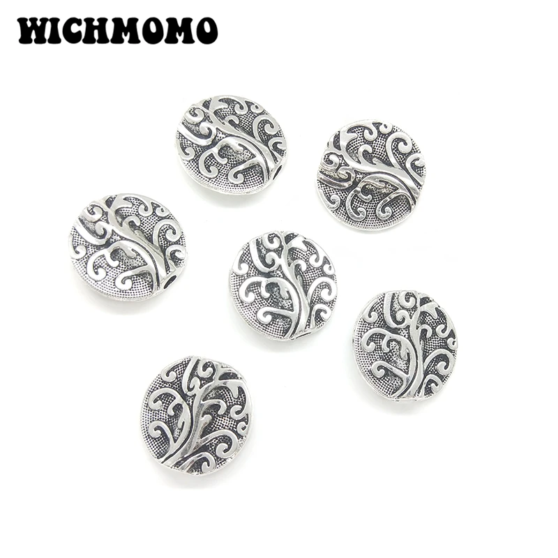 2021 New Fashion 6pieces 20MM Zinc Alloy  Round Sculptured Metal Beads for DIY Bracelet Necklace Jewelry Accessories