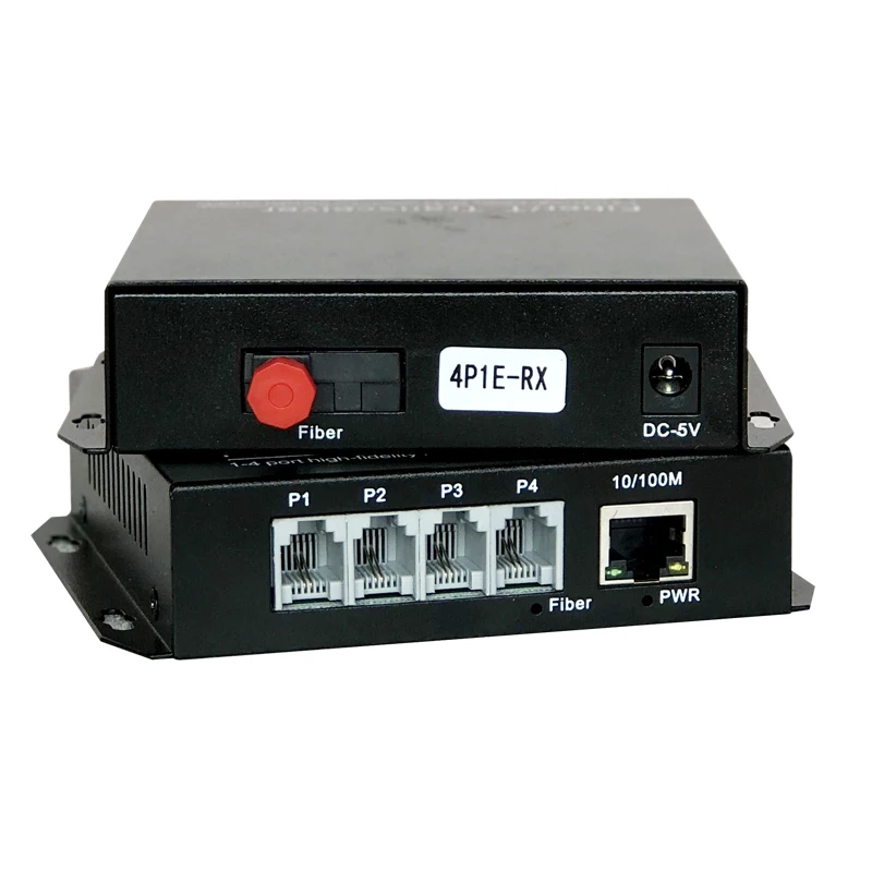 

4 channels Telephone and 1 channel Ethernet Optical Fiber transceiver