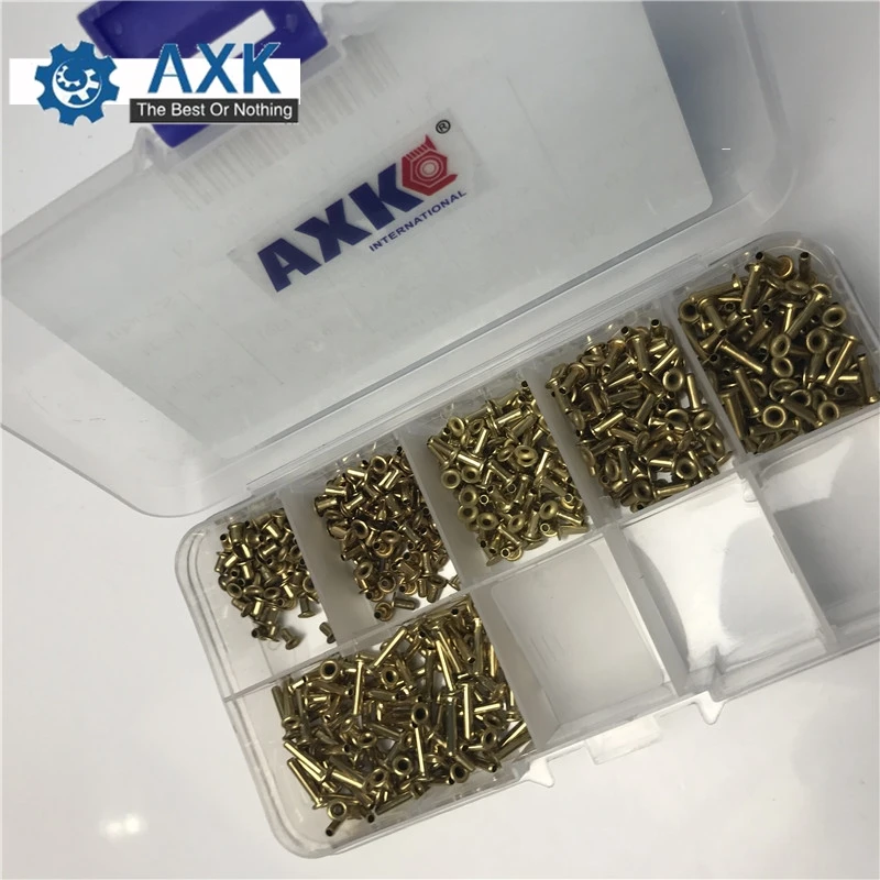 Circuit Board Nuts Kit Brass 600pcs/set Copper Stainlness Steel M2 Follow Rivet Gb876 Tubular Double-sided Pcb Fails Axk