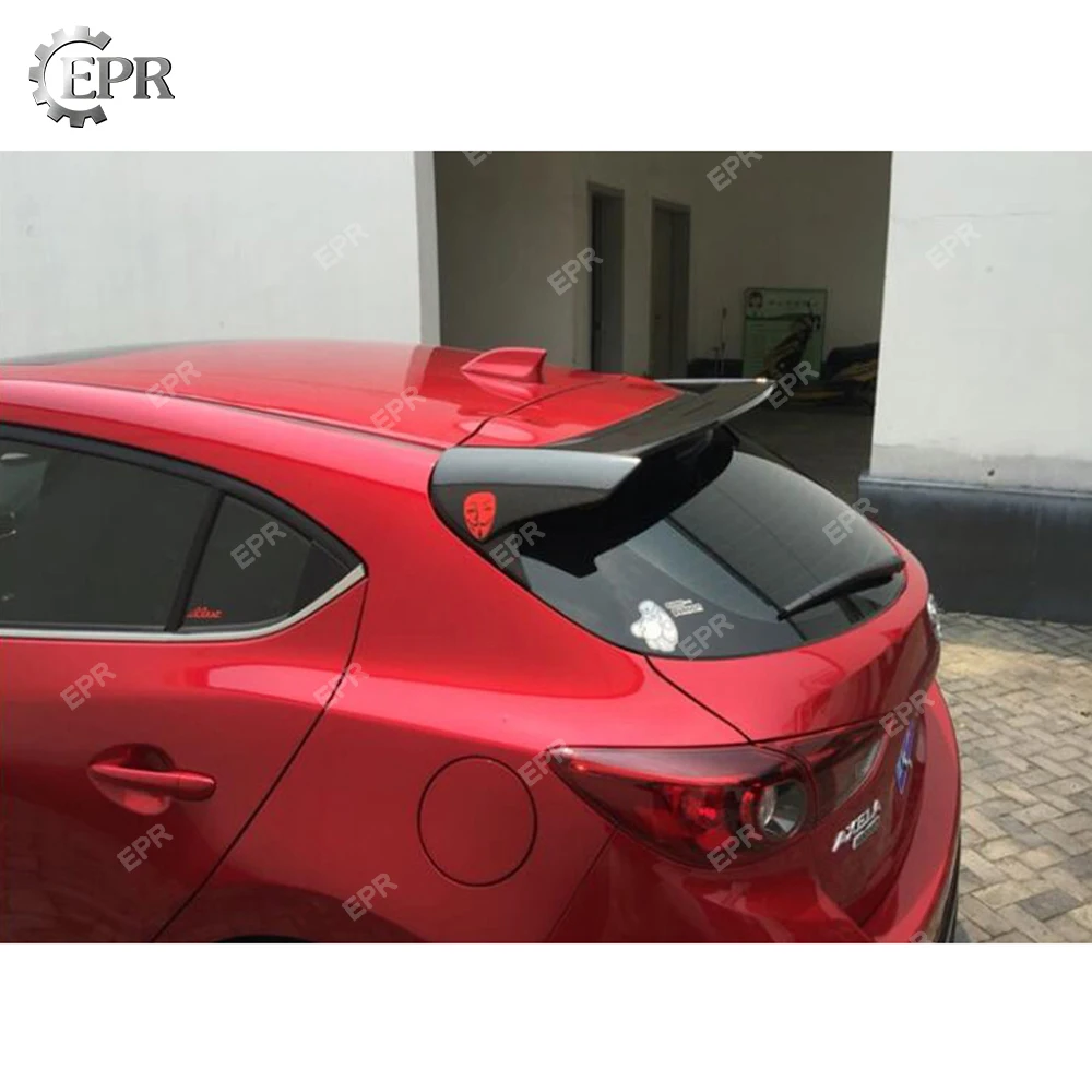 For Mazda 3 Axela BM (2014-2017) DB Style FRP Glass Fiber Rear Spoiler (5Dr) Tuning Part Trim For Mazda 3 Fiberglass Roof Wing