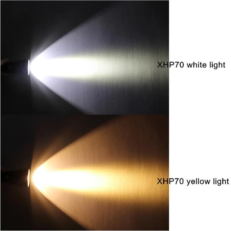 Powerful 4000 lumen XHP70 LED diving flashlight underwater Scuba Dive Torch tactical hunting flashlight White/yellow light