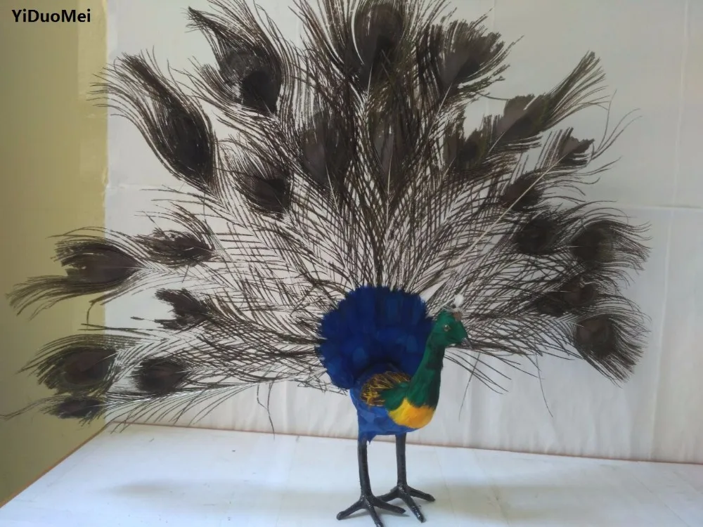 

artificial peacock about 40x50cm polyethylene&furs feathers peacock model prop, handicraft home decoration gift d2207