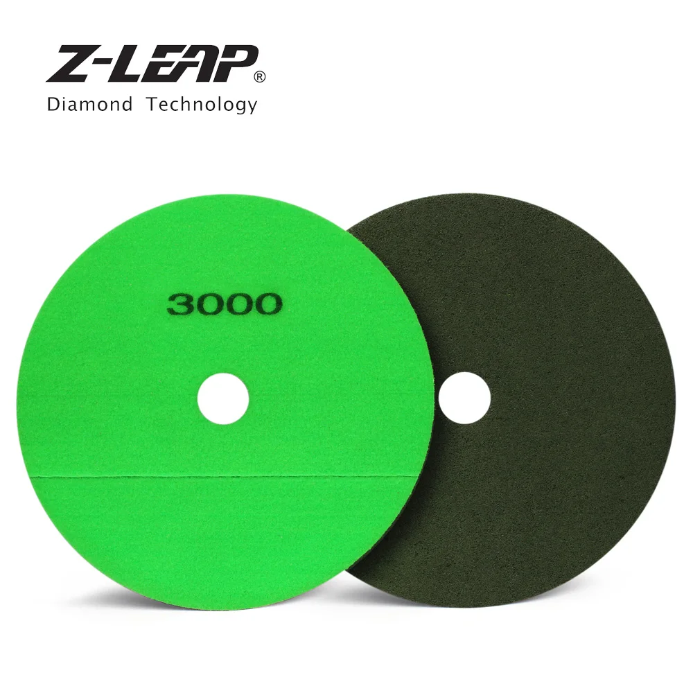 Z-LEAP 1PC 10 "แผ่นขัดเพชรหินแกรนิตหินอ่อนประดิษฐ์ฟองน้ําแผ่นบดเปียกใช้เครื่องบดมุม Buffing ล้อ