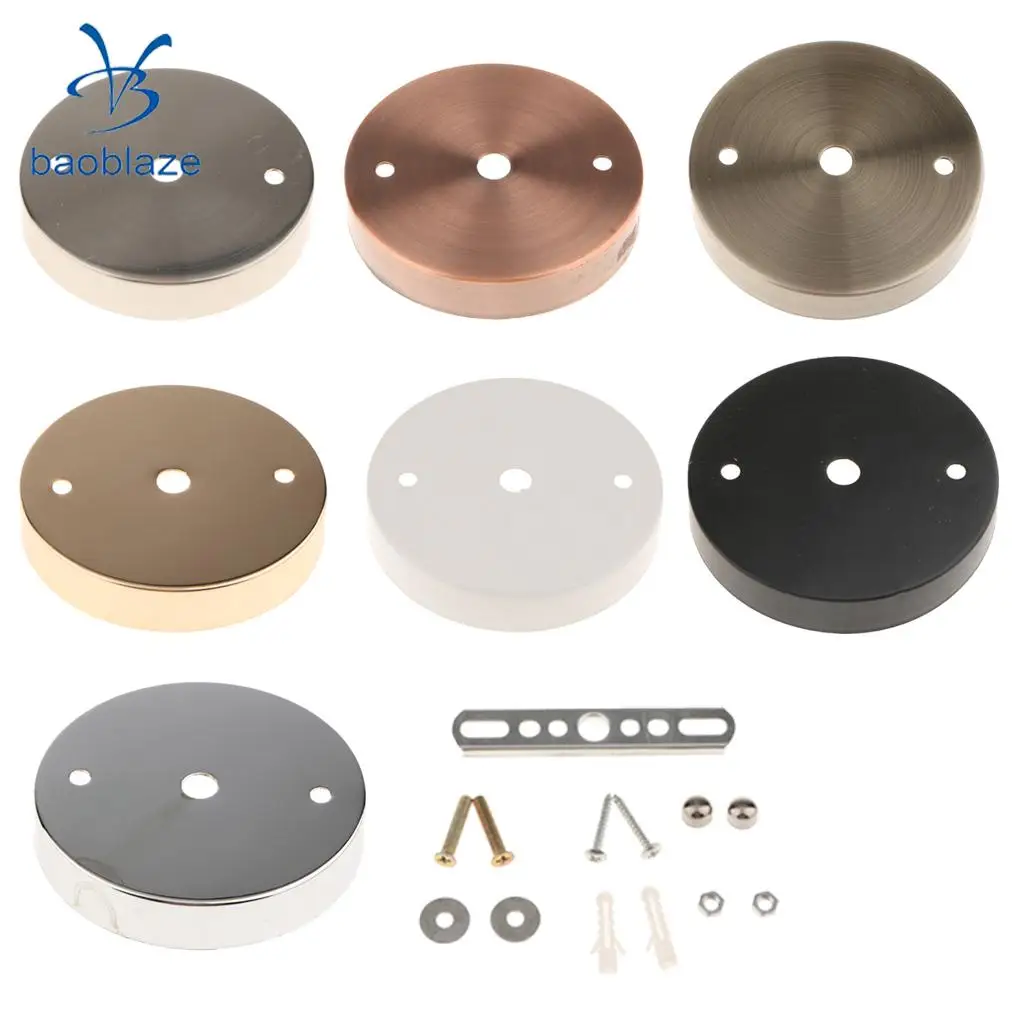 Ceiling Lamp Plate Kit Pointed Base Disc Pendant Light Accessories 100mmx15mm with Screws, Easy to DIY assembly