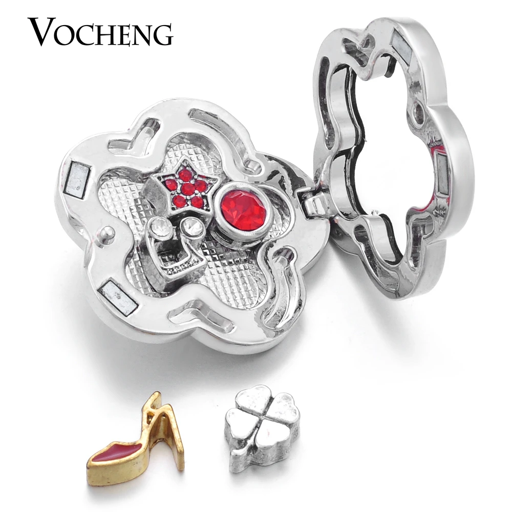 Vocheng Snap Charms 18mm Floating Locket Flower Interchangeable Jewelry Vn-1154