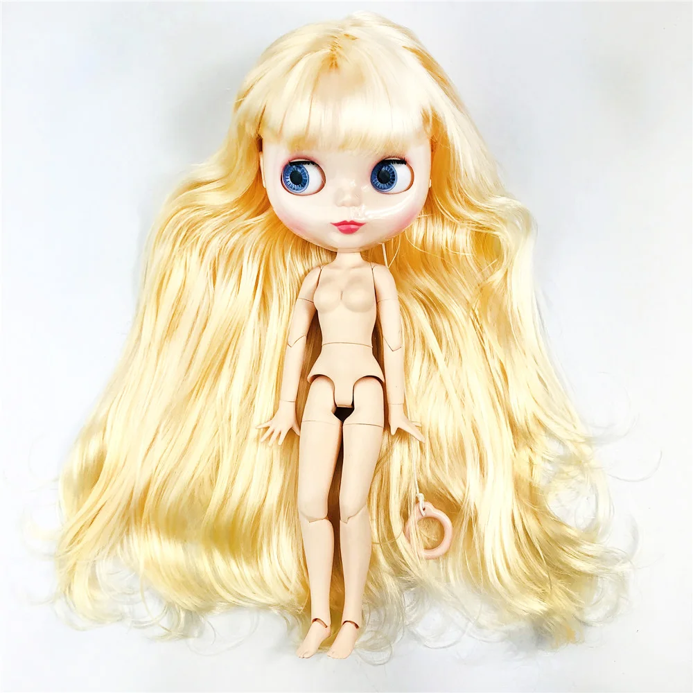 

Factory Blyth Doll blond color wave hair white skin Blyth Dolls Joint nude Body DIY BJD toys Fashion toy for Girl Christmas 2022